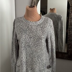 Midnight Gray Patterned fleece Sweatshirt